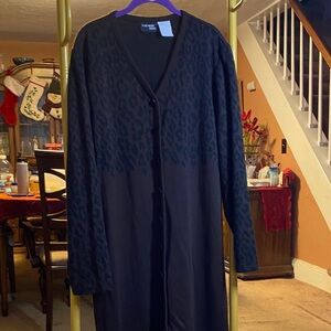 Halmode plus brown Long sweater dress with Leopard Pattern